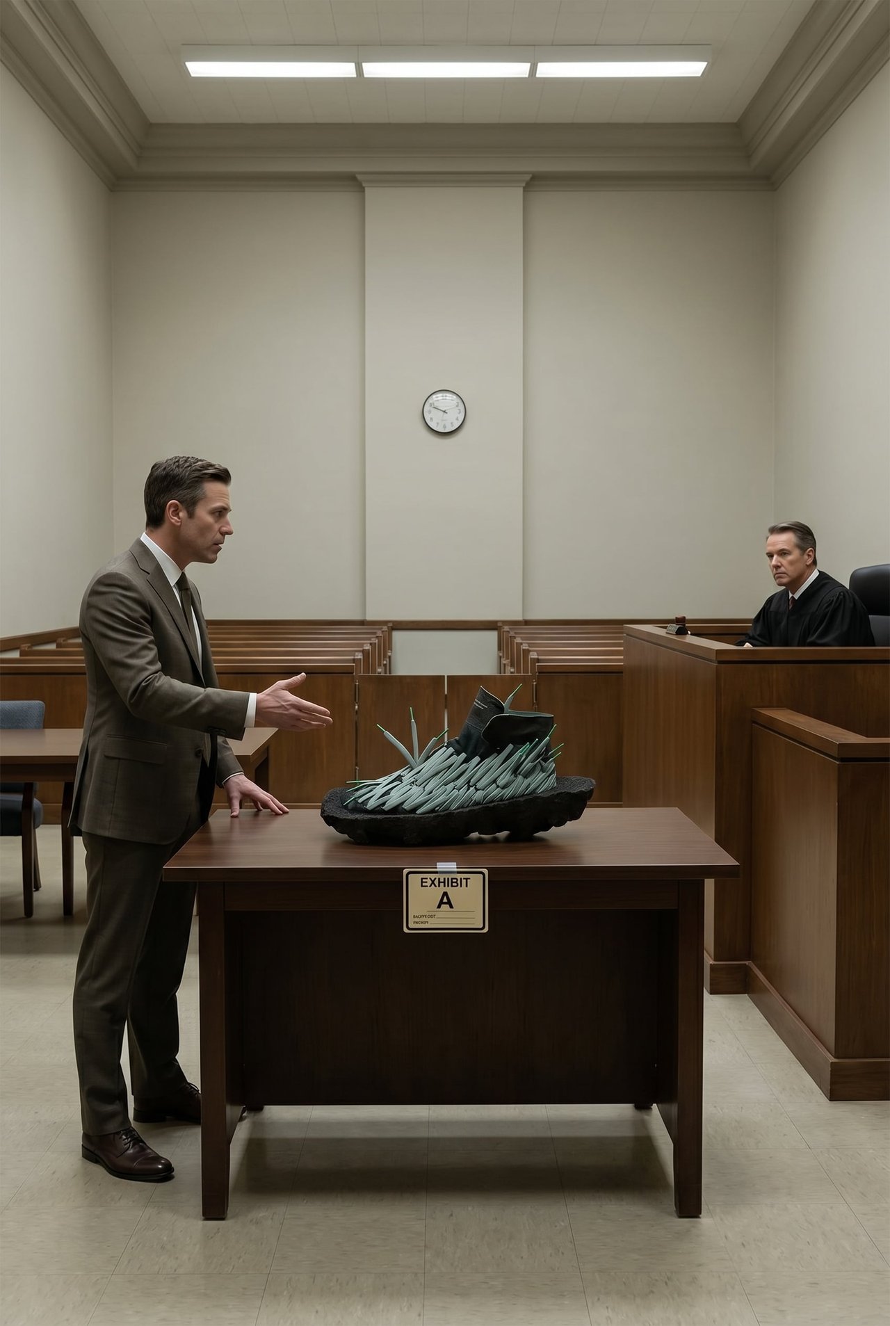 A7 Courtroom Evidence Table Shoe
