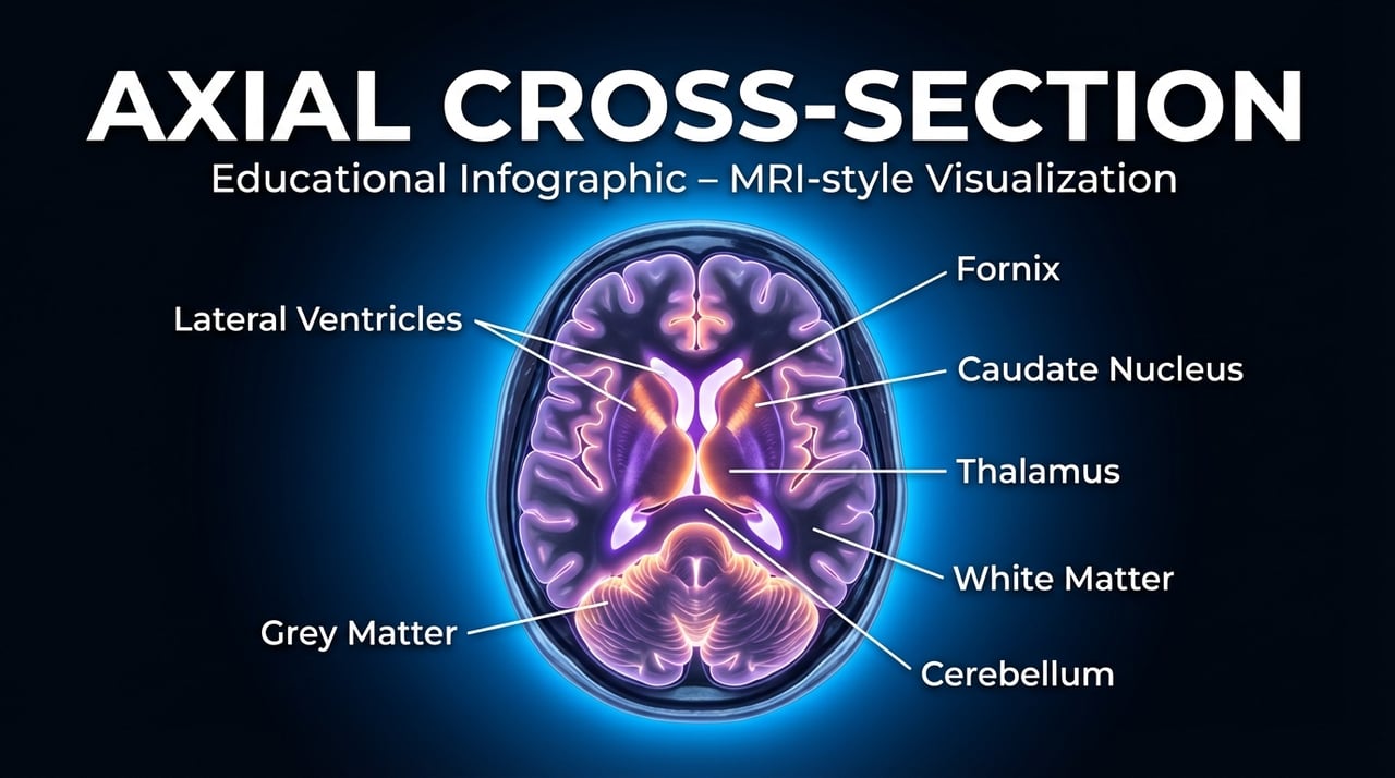 Axial Brain Cross Section View