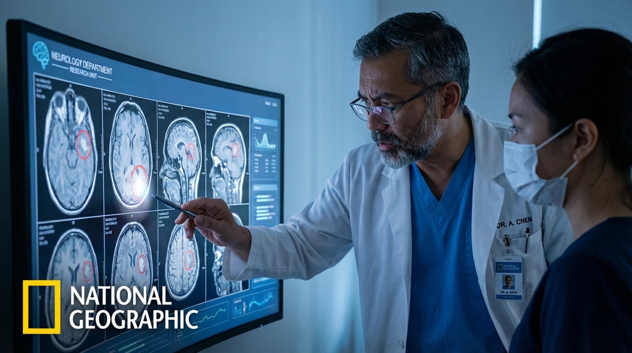 Doctor Examining Brain Scan