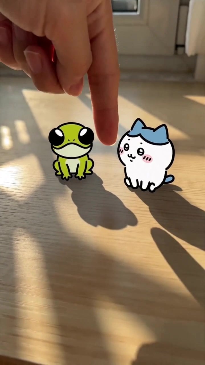 Ribbi Frog Blue Bow Cat Rhythm Tap Companion POV
