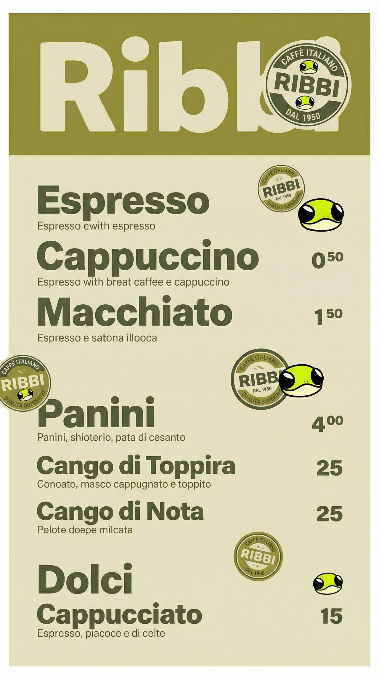 Ribbi Menu Design