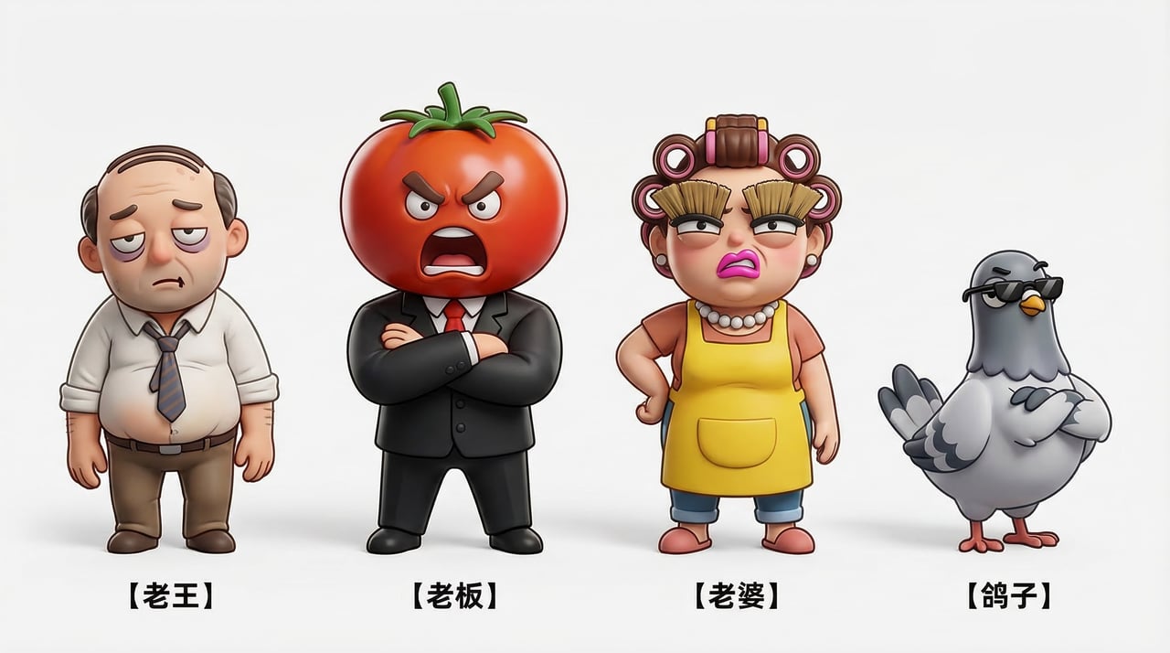 泰式广告角色参考图