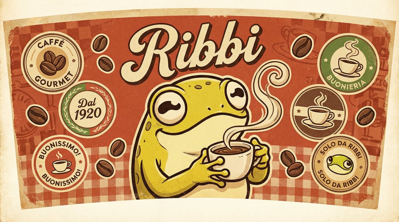 Ribbi Frog Coffee Sleeve Scene