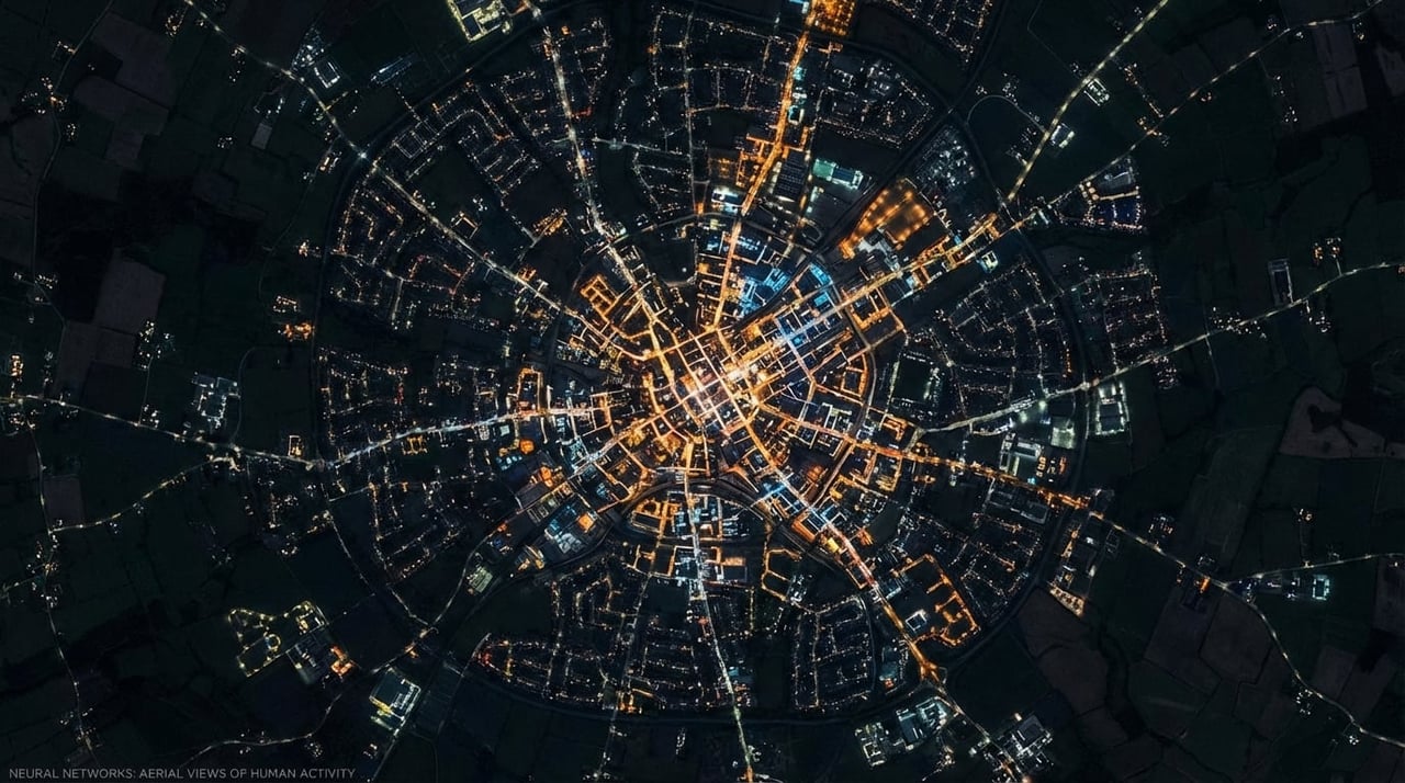 City Night Satellite Brain Analogy