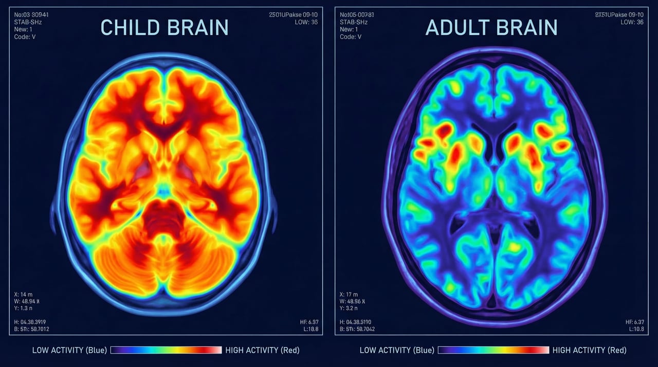 Child vs Adult Brain PET Comparison HQ