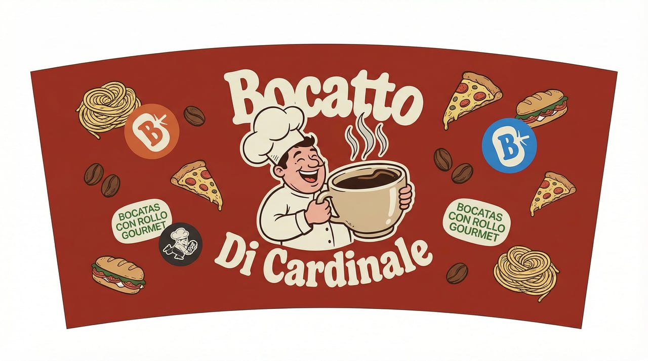 Bocatto Coffee Sleeve Character Scene